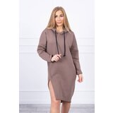 Kesi Hooded dress with a mocha side slit Cene