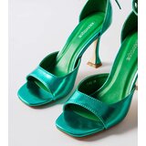 Gemre Green shiny high-heeled sandals with a strap Delinda | shoptok.hr