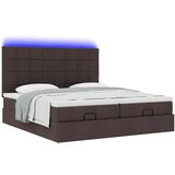 vidaXL Otomanski posteljni okvir z vzmetnicami rjav 200x200 cm blago, (21608219) | Shoptok.si