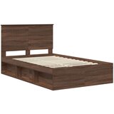  Konstrukcija postelje z vzglavjem Rjav hrast 120 x 200 cm, (5000103255) | Shoptok.si