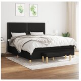 vidaXL Krevet s oprugama i madracem crni 180x200 cm od tkanine | shoptok.hr