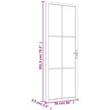  Unutarnja vrata 76 x 201,5 cm crna od ESG stakla i aluminija | shoptok.hr