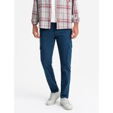 Ombre Men's STRAIGHT LEG cargo pants with zippered pockets - dark blue | Shoptok.si