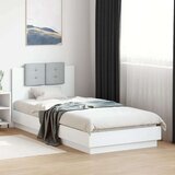  Posteljni okvir z vzglavjem in LED lučkami bel 100x200 cm | Shoptok.si