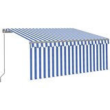Tenda na ručno uvlačenje s roletom 3,5 x 2,5 m plavo-bijela | shoptok.hr