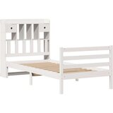 vidaXL Krevet s regalom za knjige bez madraca bijeli 90x190cm borovina | shoptok.hr