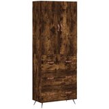  Visoka komoda dimljeni hrast 69,5x34x180 cm konstruiranog drva Slike