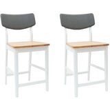  Trpezarijske stolice 2 pcs Bijelo 48 x 49 x 95 cm - bijela i prirodna | shoptok.hr
