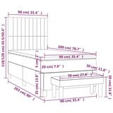  S oprugama i madracem crni 90x200 cm od tkanine | shoptok.hr