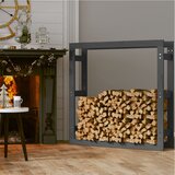  Stalak za drva za ogrjev sivi 100x25x100 cm od masivne borovine | shoptok.hr