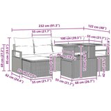  Vrtni set za objed s jastukom 7 pcs Crna i Plavozelena | shoptok.hr