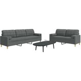  2-dijelni set sofa s ukrasnim jastucima tamnosivi od tkanine | shoptok.hr