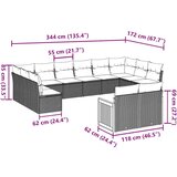  12-dijelni set vrtnih sofa od poliratana s jastucima crni | shoptok.hr