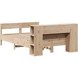 vidaXL Krevet s regalom za knjige bez madraca 140x190 cm od borovine | shoptok.hr