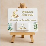  Darilo za birmo s čokolado in motivom župnikove kape in belimi rožicami DARČOKB 01-03 | Shoptok.si