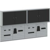  6-delnisetna omara za orodje in pegboard komplet, montirano na steno, črna kovina, (22048526) | Shoptok.si