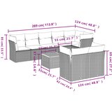  9-dijelni set vrtnih sofa s jastucima crni od poliratana | shoptok.hr