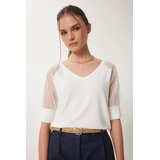  Ženska Krem Bluza sa Balon Rukavima od Tila En00637, Krem / Krem | Eponuda.com