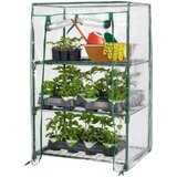 Mini Balcony Garden Greenhouse 3 Metal Shelves PVC Foil 46 x 24 x 80cm | shoptok.hr