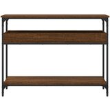  Konzolni stol s policama smeđa boja hrasta 100x29x75 cm drveni | shoptok.hr