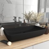 vidaXL Razkošen umivalnik pravokoten mat črn 71x38 cm keramičen, (21409263) Cene