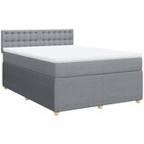 Maison Chic Box spring posteljni - Vzmetna postelja z vzmetnico svetlo siv 140x190 cm blago SL24186, (21890809) | Shoptok.si