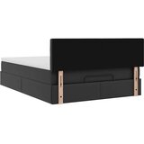 vidaXL Otomanski posteljni okvir z vzmetnico črn 140x190 cm um. usnje | Shoptok.si