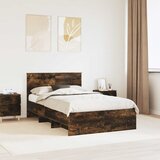  Krevetna konstrukcija s uzglavljem Dimljeni hrast 137 x 203 cm | shoptok.hr