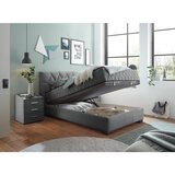 MID.YOU POSTELJA Z VZMETNICO 120 cm x 200 cm , tekstil, leseni material antracit | Shoptok.si