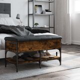 vidaXL Klop za čevlje dimljen hrast 82x42x45 cm inženirski les | Shoptok.si
