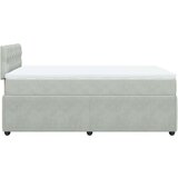 vidaXL Box spring postelja z vzmetnico svetlo siva 120x190 cm žamet | Shoptok.si