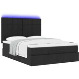 vidaXL otomanski okvir kreveta s madracem crni 140x200cm od tkanine | shoptok.hr
