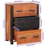 Ormarić Komoda 3 pcs Smeđa 110 x 30 x 75 cm Čvrsto drvo akacije | shoptok.hr