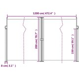 vidaXL Zložljiva stranska tenda bela 200x1200 cm | Shoptok.si