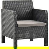 Maison Chic Vrtni Stoli - Stol za vrt z blazino PP ratan antraciten JS779, (21879056) | Shoptok.si