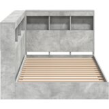  Krevet s policama Betonski sivi 75x190 cm Inženjersko drvo | shoptok.hr