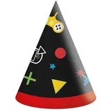 Gamer vzorčni party papirnati klobuk, komplet 6 kosov