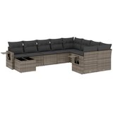  10-dijelni set vrtnih sofa od poliratana s jastucima sivi | shoptok.hr