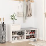 vidaXL Ormarić za cipele bijeli 110 x 34 x 61 cm od masivne borovine Cijene