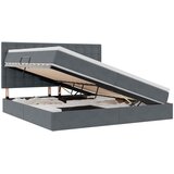  LED krevet za pohranu s madracem Tamnosiva 200 x 200 cm Baršun | shoptok.hr