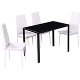  5-dijelni blagovaonski set sa stolom crno-bijeli | shoptok.hr