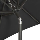  Vrtni suncobran s LED svjetlima crni 200 x 211 cm aluminijski | shoptok.hr