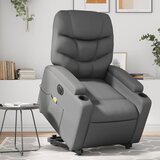 Maison Chic Električni masažni stol - Relax naslanjač s funkcijo vstajanja sivo umetno usnje, (22061198) | Shoptok.si