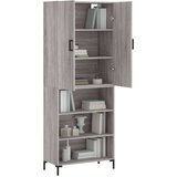vidaXL Visoka komoda siva sonoma 69,5x34x180 cm inženirski les | Shoptok.si