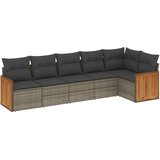  6-dijelni set vrtnih sofa od poliratana s jastucima sivi | shoptok.hr