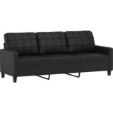  3-dijelni set sofa s jastucima crna od umjetne kože | shoptok.hr