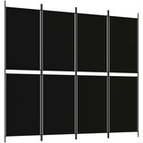  Paravan - Sobna pregrada s 4 panela crna 200 x 180 cm od tkanine - Crna 200 x 180 cm 1 4 | shoptok.hr