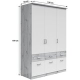Lesnina-XXXL omara za oblačila brando, bela, hrast, š. 136 cm | Shoptok.si