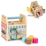 ECO TOYS Lesena izobraževalna kocka Trgovina s ključavnicami Cene