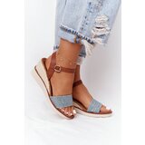 Gemre PE1 Wedge Sandals With Braids Blue Tenerife | ePonuda.com